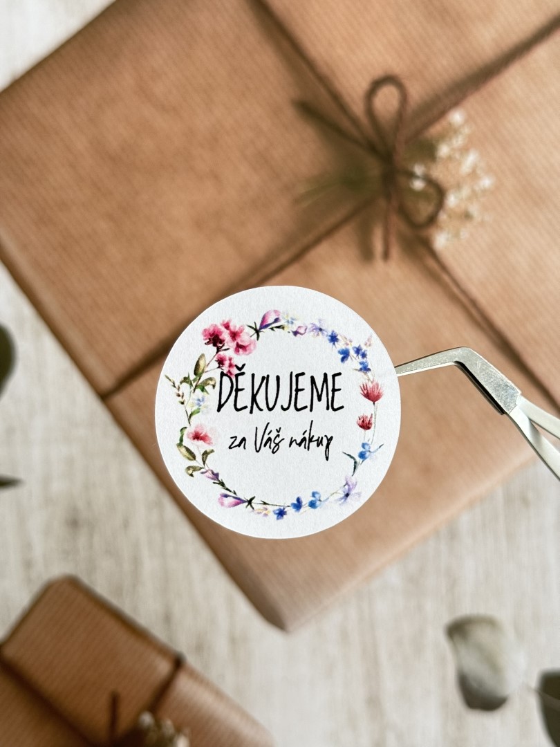 Kulaté samolepky - Děkujeme za Váš nákup